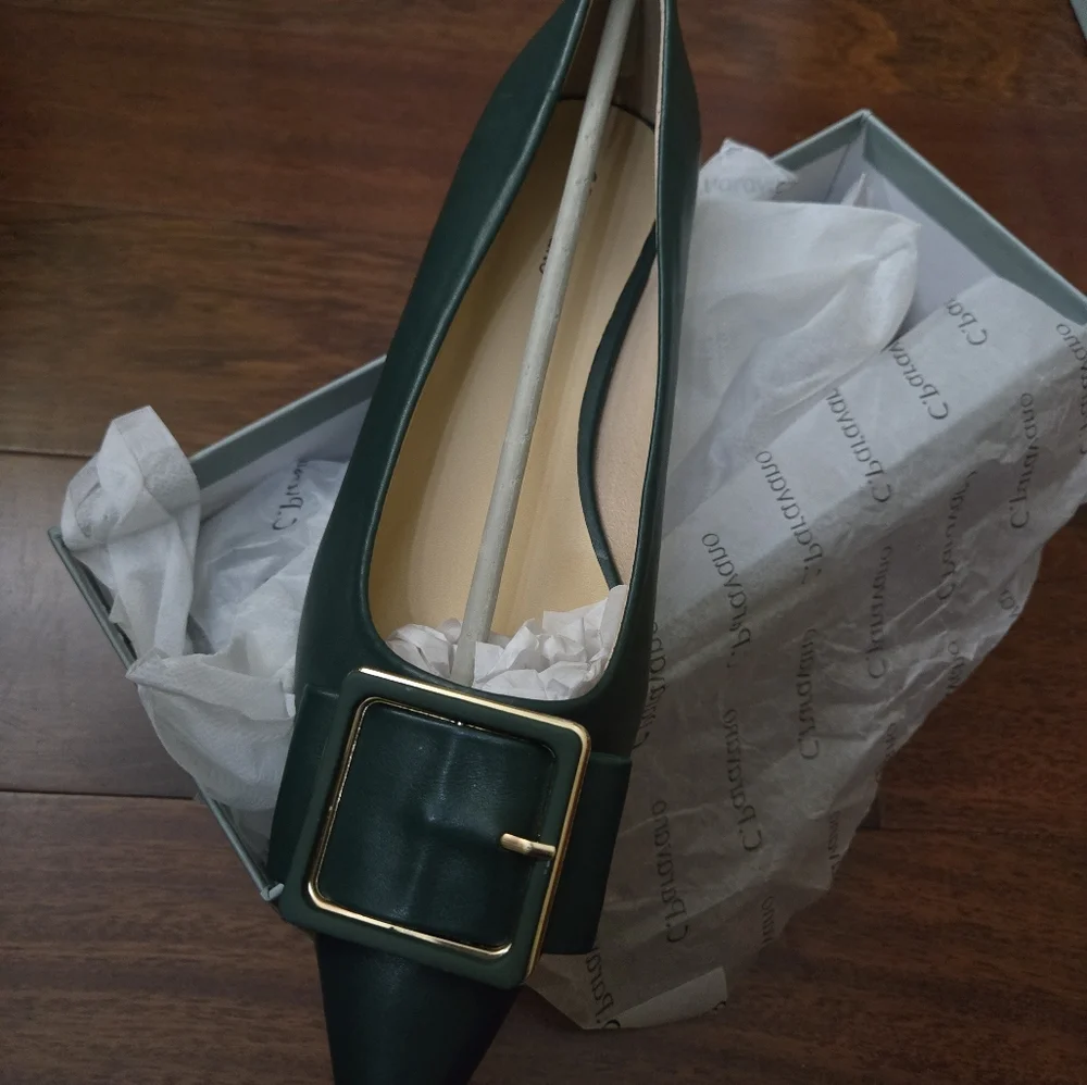 C.paravano Elegant Green Pumps with Buckle - Picture 6 of 8